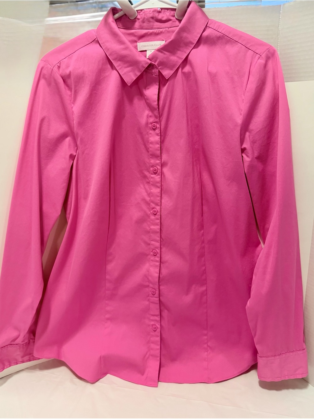 Charter Club Bright Pink Collared Blouse
